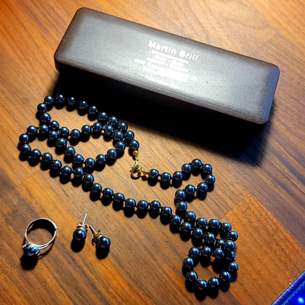 Metal beads vintage? German necklace ring earrings